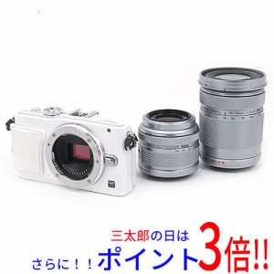 【中古即納】送料無料 オリンパス OLYMPUS マイクロ一眼 E-PL6 ダブルズームキット WHT 手振れ補正 マイクロフォーサーズ