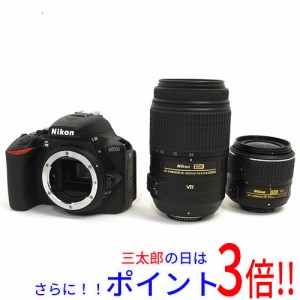 【中古即納】送料無料 Nikon D5500 ダブルズームキット ブラック 訳あり 元箱あり