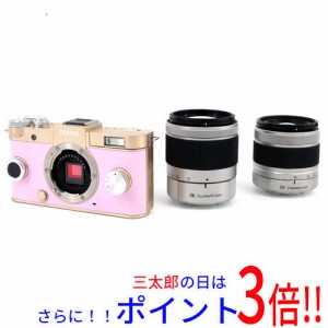 【中古即納】送料無料 PENTAX Q-S1 ダブルズームキット シャンパンゴールド×ペールピンク