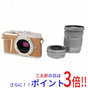 【中古即納】送料無料 OLYMPUS ミラーレス一眼 PEN E-PL9 EZダブルズームキット ブラウン