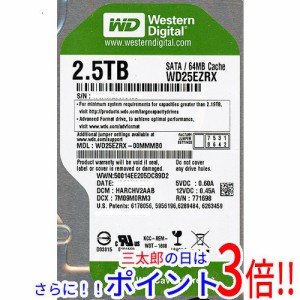 【中古即納】送料無料 Western Digital製HDD WD25EZRX 2.5TB SATA600 0〜100時間以内