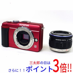 【中古即納】送料無料 オリンパス OLYMPUS マイクロ一眼 E-PL1s レンズキット RED OLYMPUS PEN（オリンパス） SDメモリーカード バルブ撮