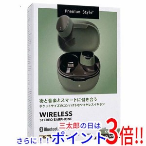 【新品即納】送料無料 PGA トゥルーワイヤレスステレオイヤホン Premium Style PG-BTE14TW3GR カーキ×オリーブ カナル型 マイク 無線・