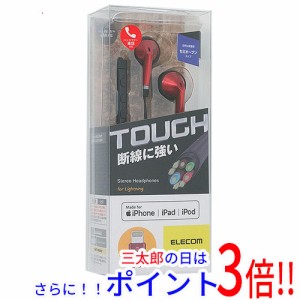 【新品即納】送料無料 エレコム ELECOM Lightning接続 マイク付きセミオープンライトニングイヤホン EHP-LFS10IMRD レッド インナーイヤ