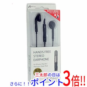 【新品即納】送料無料 エアージェイ 3.5mmステレオミニプラグ対応 ステレオイヤホン HA-ES41 BK ブラック インナーイヤー型 マイク 有線