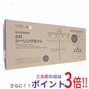 【新品即納】送料無料 オーム電機 4灯シーリングライト LED電球付 LT-YY40AW-W ホワイト 既製品 北欧 完成品