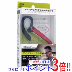 【新品即納】送料無料 SEIWA Bluetoothマイクミュート付きイヤホン BTE221 メタルレッド