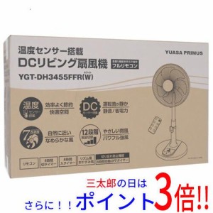 【新品即納】送料無料 ユアサプライムス 液晶付きDC扇風機 YGT-DH3455FFR(W) ホワイト