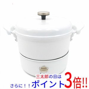 【中古即納】送料無料 BRUNO マルチグリルポット BOE065-WH ホワイト 未使用 丸 ホットプレート付き マグネットプラグ