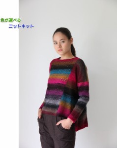 野呂英作のクレヨンソックヤーンで編む後ろ身頃が長いプルオーバー 毛糸セット 毛糸 無料編み図 編み物キット