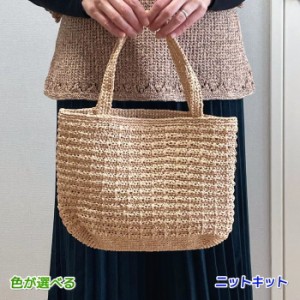 エコアンダリヤで編むシンプルなバッグ 毛糸セット ハマナカ 無料編み図 編みものキット