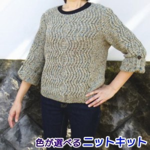 毛糸 スターメで編むねじり模様が面白いセーター 手編みキット ハマナカ・リッチモア 無料編み図 セット 編みものキット