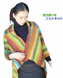 野呂英作のクレヨンソックヤーンで編む変形カーディガン 毛糸セット 編みものキット 無料編み図
