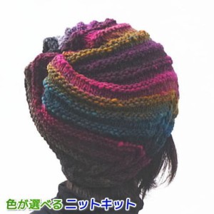 ●編み針セット●野呂英作のくれよんで編むトルネード模様の帽子 手編みキット 編み図