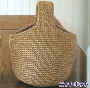 ●編み針セット● 麻ひもで作る大きな持ち手がひとつのバッグ 毛糸セット ナスカ 内藤商事 編み図