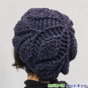 ●編み針セット●スターメで編むリーフ模様の帽子 毛糸セット ハマナカ・リッチモア 編み図