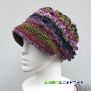 ●編み針セット● 野呂英作の毛糸・くれよんで編むキャスケット 毛糸セット 帽子 編み図