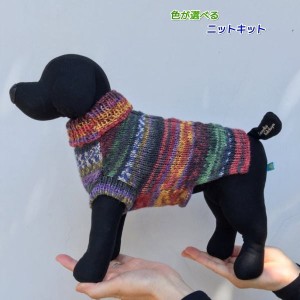 オパール毛糸で編む小型犬用ドッグウェア 毛糸セット Opal毛糸 編み物キット 無料編み図 ワンコ服 犬の服 人気キット