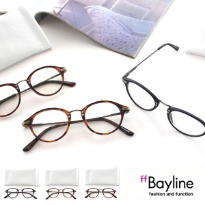 Bayline リーディンググラス クラシック ボストンフレーム×メタル  シニアグラス 老眼鏡 おしゃれ メンズ