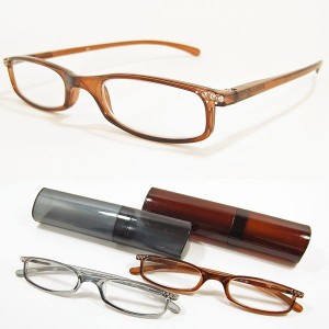 【SALE】 リーディンググラス 老眼鏡 おしゃれ メンズ 控えめパール&ラインストーンクリア２カラープラスチックケース