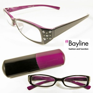 Bayline (ベイライン) リーディンググラス ラインストーン バイカラーデザイン[D] 老眼鏡 おしゃれ 御洒落 女性 シニアグラス