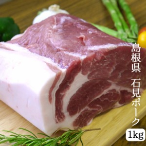 産直 島根県 邑南町 石見ポーク ケンボロー豚 肩ロース 1kg ブロック 豚肉 地下水 活性水 スライス対応 ステーキ しゃぶしゃぶ 生姜焼き 