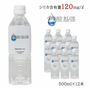 世界トップクラス!!シリカ量120mg/L　GRAND BLUE WATER　500ml×12　天然ミネラル温泉水　グランブルーウォーター　シリカウォーター　軟