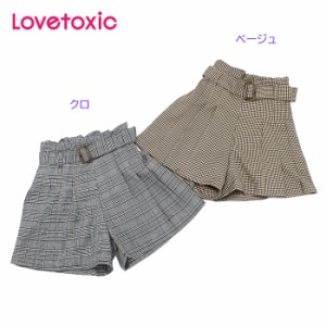 40%OFF セール SALE ラブトキシック Lovetoxic 2021秋冬 チェックベルトつきタックプリーツキュロット 8313167