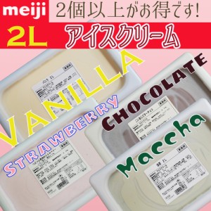 明治　アイスクリーム　バニラ　チョコ　抹茶　ストロベリー　つぶつぶ果肉　業務用　2L　選べる　4種類　1個から3個