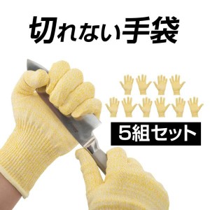 【5双セット】高強度ポリエチレン繊維＆ステンレスワイヤー 高耐久 切れない手袋 長持ち DIY アウトドア 農作業 ゴミ処理 災害時  dk-tbk