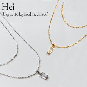 ヘイ ネックレス Hei レディース baguette layered necklace バゲット レイヤード GOLD ゴールド WHITE ホワイト 韓国アクセサリー 10220