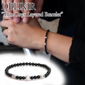 デリクサー ブレスレット DELIXIR 正規販売店 Thin Onyx Layered Bracelet スィン オニキス 韓国アクセサリー tnoxlybr ACC