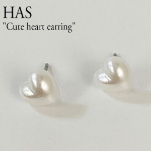 ハス ピアス HAS レディース Cute heart earring キュート ハート イヤリング WHITE ホワイト 韓国アクセサリー HXS15 ACC