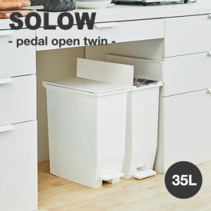 ゴミ箱 ダストボックス トラッシュボックス スライドペール 35L 35リットル SOLOW ソロウ 抗菌 インテリア 雑貨 2色 RSD-77BK/WH OTTD