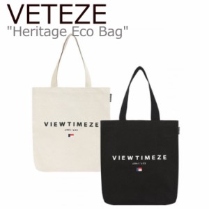 ベテゼ トートバッグ VETEZE 正規販売店 メンズ レディース Heritage Eco Bag ヘリテージ エコバッグ BLACK CREAM HEB11 バッグ