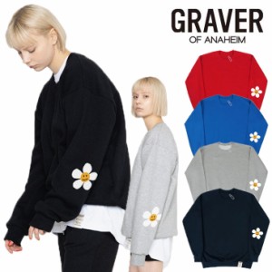 グレーバー トレーナー GRAVER 正規販売店 ELBOW FLOWER DOT WHITE CLIP エルボーフラワードット G(W)-MG-21-BK/CB/GY/NY/RD ウェア