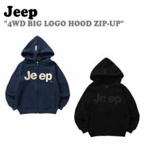 ジープ キッズ パーカ Jeep kids 4WD BIG LOGO HOOD ZIP-UP 4WDビッグ ロゴ フード ジップアップ NAVY BLACK KK0TZU001NA/BK ウェア