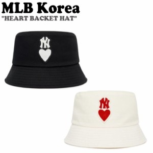 エムエルビー バケットハット MLB Korea HEART BACKET HAT ハート バケット ハットブラック アイボリー 3AHTH012N-IVS/BKS ACC