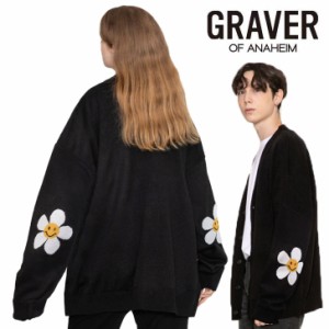 グレーバー アウター GRAVER 正規販売店 Elbow Flower Smile Knit Cardigan BLACK ブラック G(W)-CD-12-BK ウェア