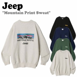 ジープ トレーナー Jeep Mountain Print Sweat マウンテン プリント スウェットシャツ 全4色 JN5TSU843BK/NA/MI/GN ウェア