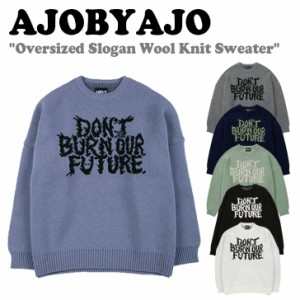 アジョ バイ アジョ ニット AJOBYAJO Oversized Slogan Wool Knit Sweater 全6色 AA00-KN-01 ウェア