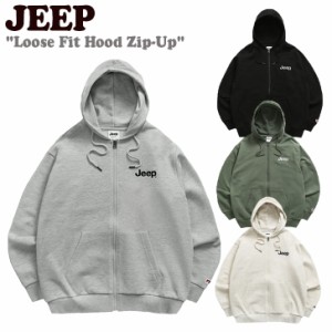 ジープ パーカー Jeep Loose Fit Hood Zip-Up　ルーズ フィット フード ジップｰアップ 全4色 JN5TZU011KH/MG/BK/MI ウェア