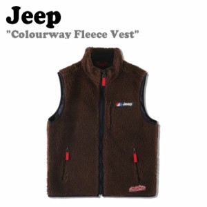 ジープ ベスト Jeep Colorway Fleece Vest 配色 フリース ベスト BROWN ブラウン GK4JPU607BR ウェア