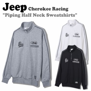ジープ トレーナー Jeep Cherokee Racing Piping Half Neck Sweatshirts ハーフネック スウェットシャツ 全3色 JO5TSU835BK/MG/WH ウェア