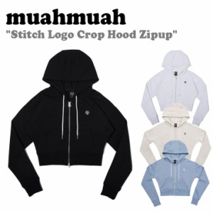 ムアムア ジップアップ muahmuah ムーアムーア Stitch Logo Crop Hood Zipup 全4色 MUT23135 ウェア