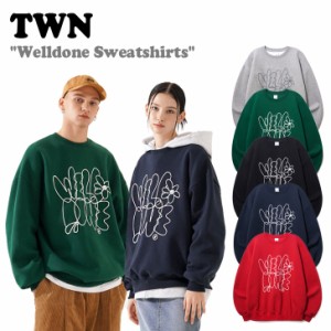 TWN トレーナー ティーダブリュエヌ 正規販売店 Welldone Sweatshirts ウェルダン スウェットシャツ 全5色 STMT3466 ウェア