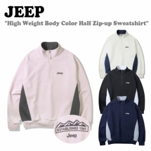 ジープ トレーナー Jeep メンズ レディース High Weight Body Color Half Zip-up Sweatshirt 全4色 JP5TSU833BK/NA/IV/LP ウェア