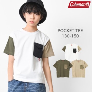 【2点までメール便対象】Coleman 胸ポケットTシャツ トップス カットソー 半袖 夏 涼しい 子供服 子ども服 男の子 小学生 中学生 ファッ