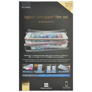 パワーサポート iPhone 6s/6用 ハイブリッドアンチグレアフィルムHybrid antiglare-film set for iPhone6s/6 PYC-05（中古品）