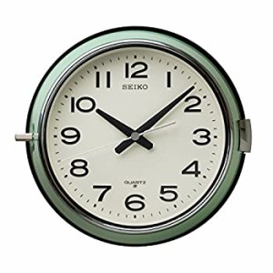 セイコー クロック 掛け時計 アナログ 防塵型 オフィスタイプ 金属枠 薄緑 KS474M SEIKO（中古品）